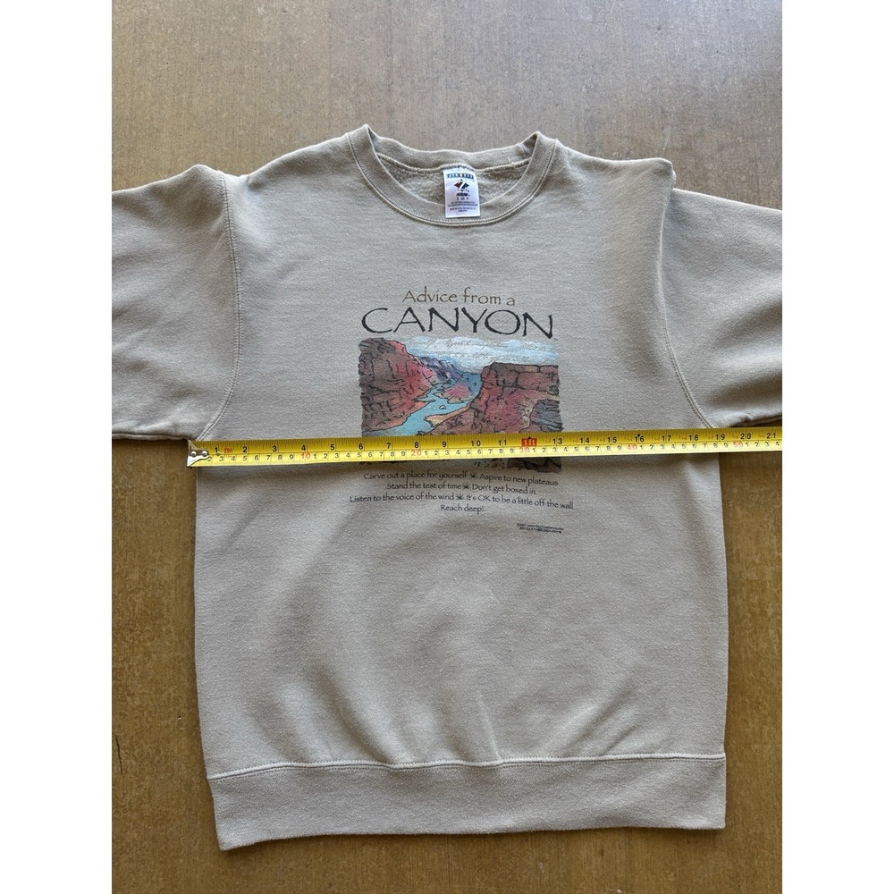 VTG 90s Advice From A Canyon Nature Sedona Arizona Quote Life Crewneck Sweater S - Picture 8 of 9